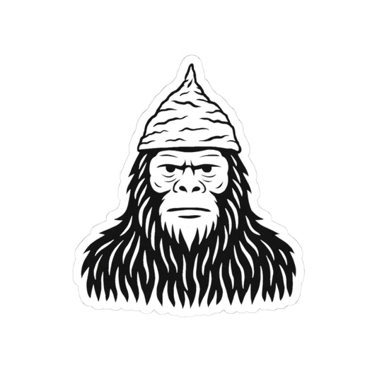 Bigfoot wearing a tinfoil hat, Kiss-Cut Sticker