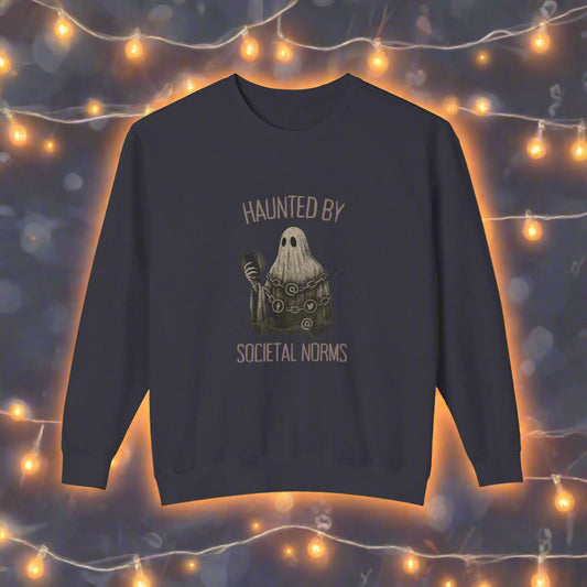 Haunted By Societal Norms- Unisex Lightweight Crewneck